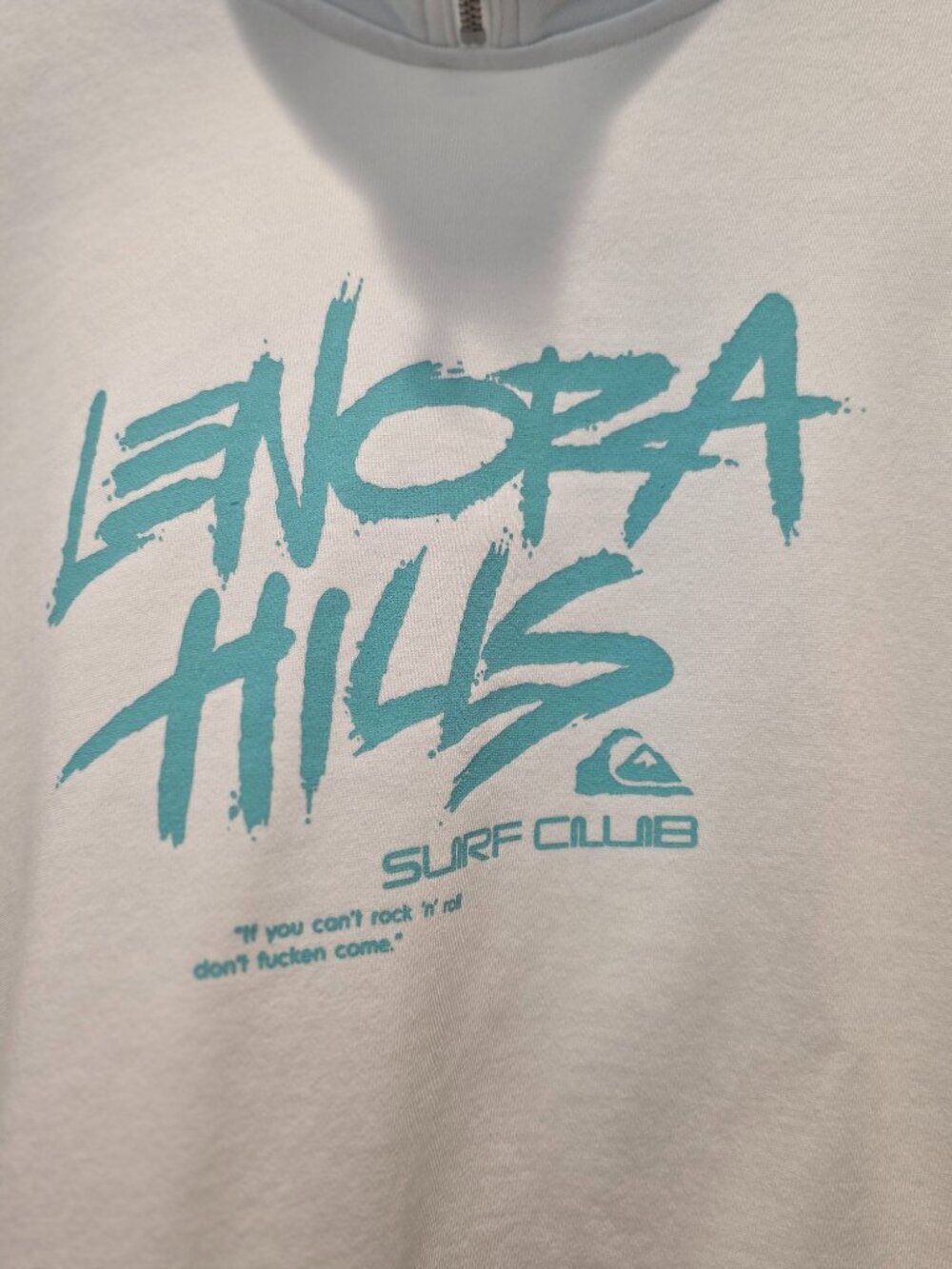 Stranger Things x Quiksilver Lenora Hills Surf Club White Half-Zip Sweatshirt M - Picture 4 of 8